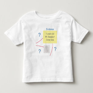 Mystery Crime Solving Evidence Board 1st Birthday Toddler T-Shirt
