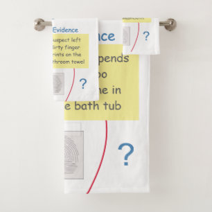Mystery Crime Solving Evidence Board Bath Towel Set