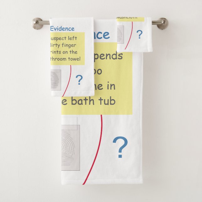 Mystery Crime Solving Evidence Board Bath Towel Set (Insitu)