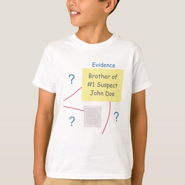 Mystery Crime Solving Evidence Board Brother T-Shirt (Front)