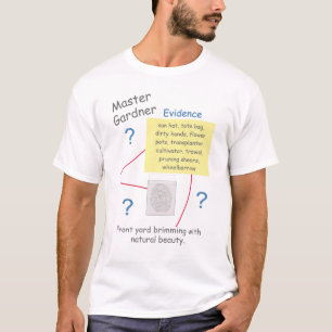Mystery Crime Solving Evidence Board Gardner T-Shirt