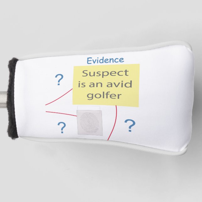 Mystery Crime Solving Evidence Board Golf Head Cover (Front)