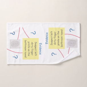 Mystery Crime Solving Evidence Board Hand Towel
