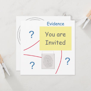 Mystery Crime Solving Evidence Board Invitation