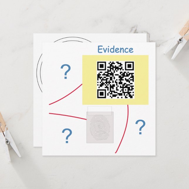 Mystery Crime Solving Evidence Board Invitation (Front/Back In Situ)