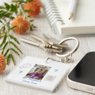 Mystery Crime Solving Evidence Board Key Ring