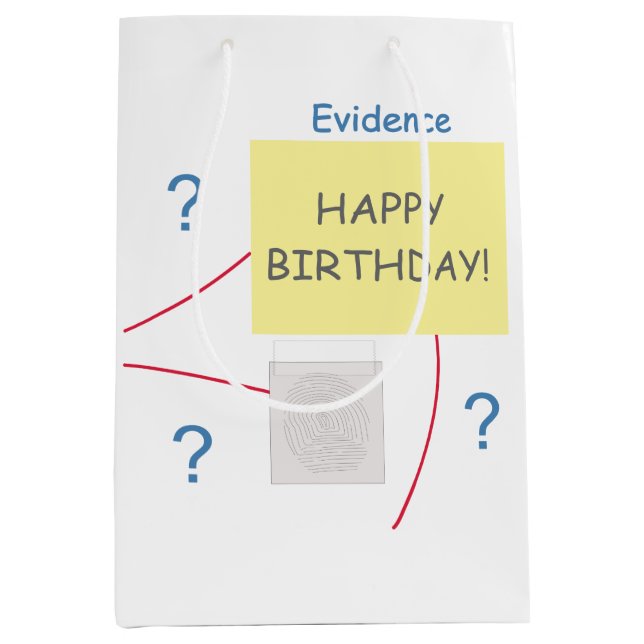 Mystery Crime Solving Evidence Board Medium Gift Bag (Front)