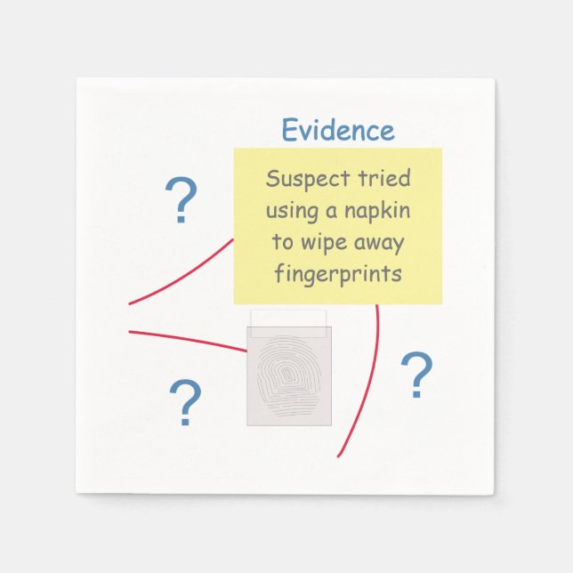 Mystery Crime Solving Evidence Board Napkin (Front)