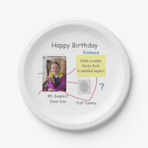 Mystery Crime Solving Evidence Board Paper Plate