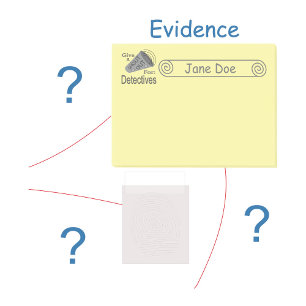 Mystery Crime Solving Evidence Board Post-it Notes