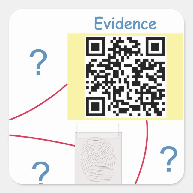 Mystery Crime Solving Evidence Board Square Sticker (Front)
