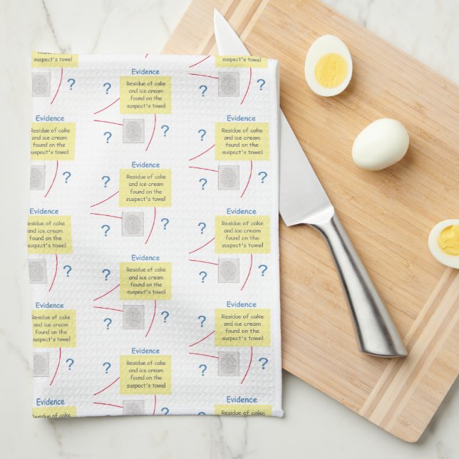 Mystery Crime Solving Evidence Board Tea Towel (Quarter Fold)