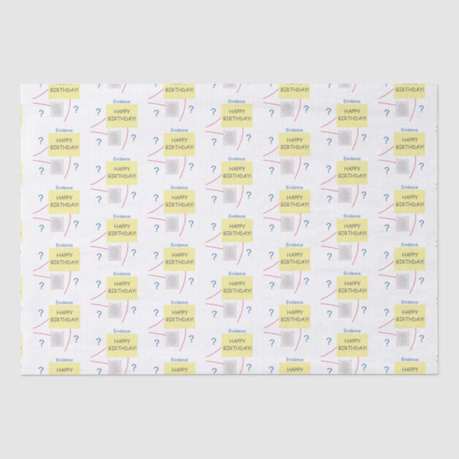 Mystery Crime Solving Evidence Board Tissue Paper (Front)
