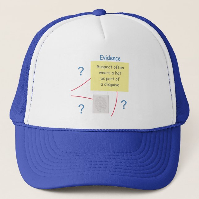 Mystery Crime Solving Evidence Board Trucker Hat (Front)