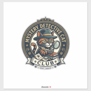 Mystery Detective Cat Cat Graphic Tee Art - Myster