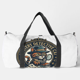 Mystery Detective Cat Cat Graphic Tee Art - Myster Duffle Bag
