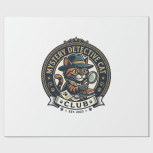 Mystery Detective Cat Cat Graphic Tee Art - Myster Wrapping Paper