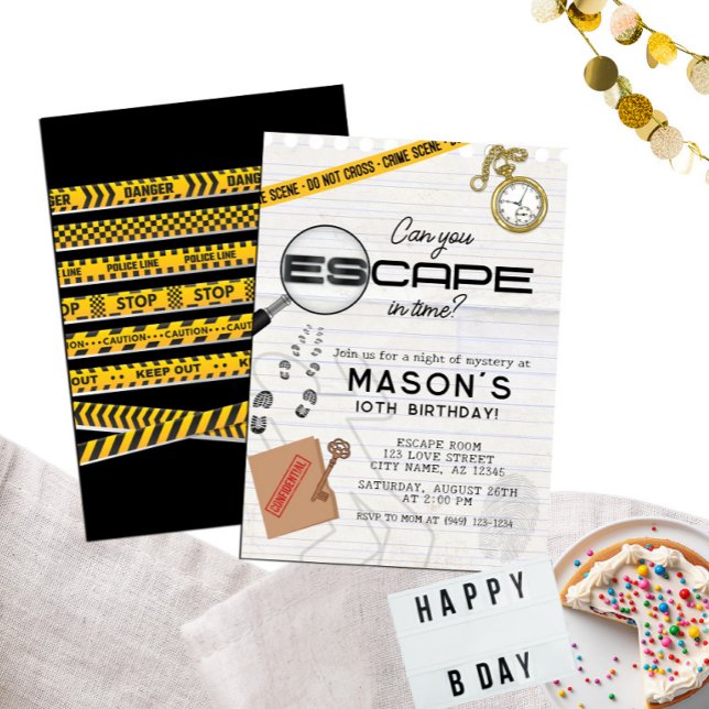 Mystery Escape Room Birthday Invitation (Creator Uploaded)