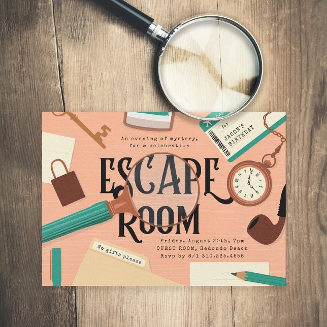 Mystery Escape Room Party Invitation (Creator Uploaded)