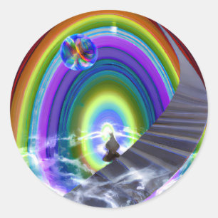 Mystery Figure at the Inter-Dimensional Stargate Classic Round Sticker