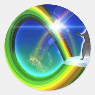 Mystery Figure at the Inter-Dimensional Stargate Classic Round Sticker