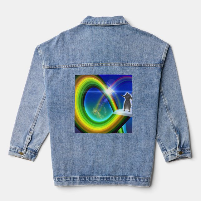 Mystery Figure at the Inter-Dimensional Stargate Denim Jacket (Back)