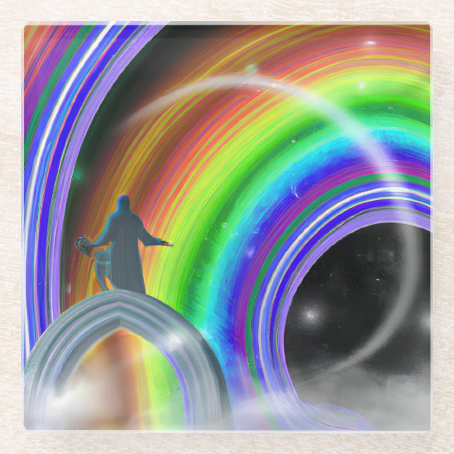 Mystery Figure at the Inter-Dimensional Stargate Glass Coaster (Front)