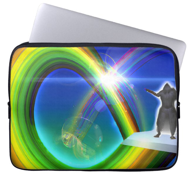 Mystery Figure at the Inter-Dimensional Stargate Laptop Sleeve (Front)