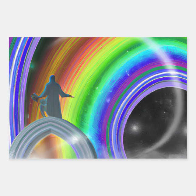 Mystery Figure at the Inter-Dimensional Stargate Wrapping Paper Sheet (Front)