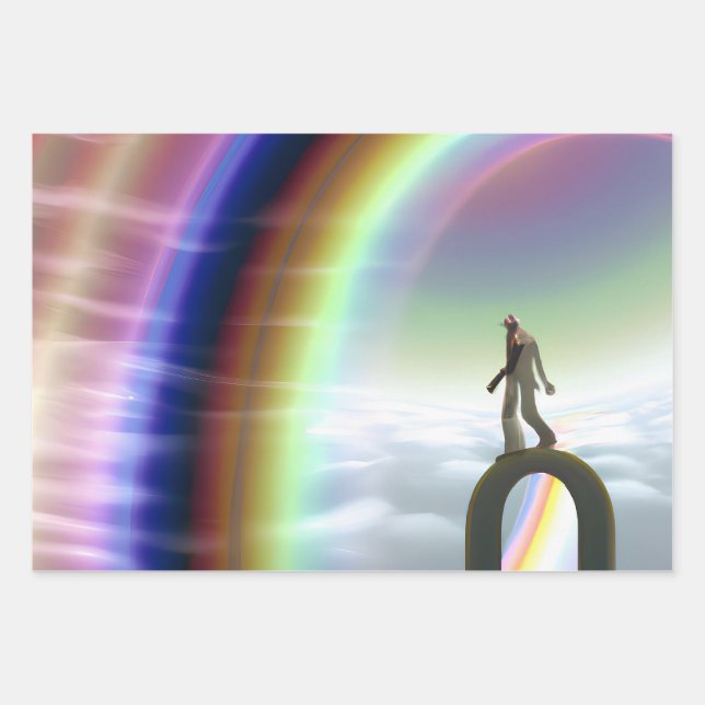 Mystery Figure at the Inter-Dimensional Stargate Wrapping Paper Sheet (Front)