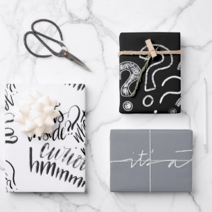 Mystery gift wrapping paper sheet