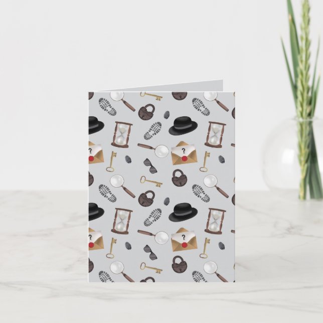 Mystery Kids Secret Agent Spy Detective Theme Card (Front)