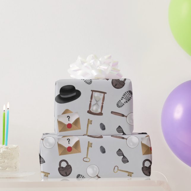 Mystery Kids Secret Agent Spy Detective Theme Wrapping Paper (Party Gifts)