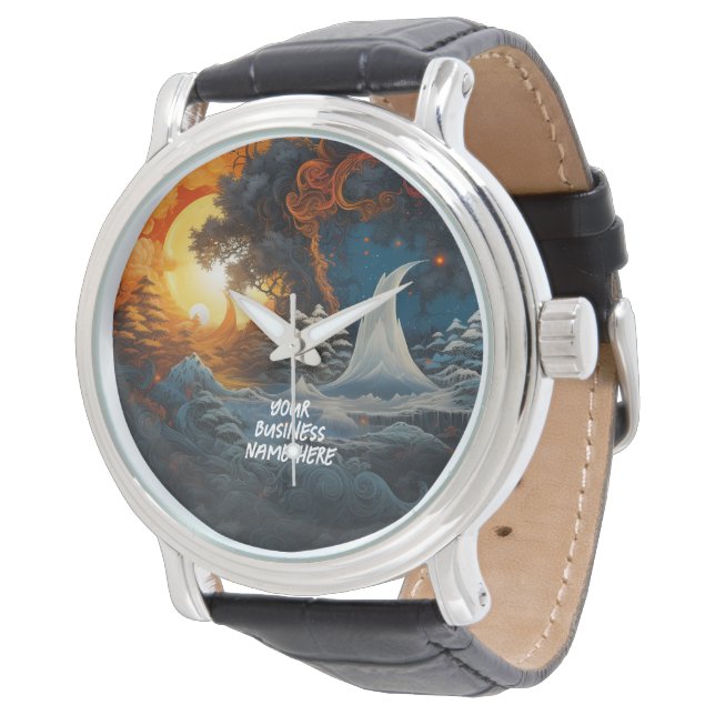 Mystery Kingdom Yin Yang Martial Arts Wrist Watch (Angled)