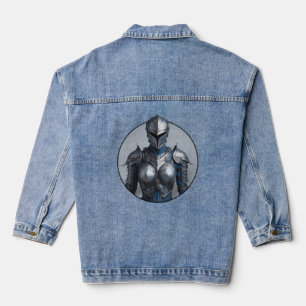 Mystery Lady in Silver Armour Denim Jacket
