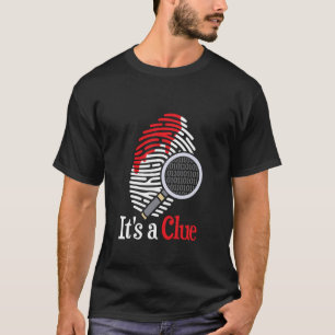 Mystery Lover Fingerprint Clue Design T-Shirt