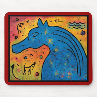 Mystery of Blue Horse Mouse Pad - 9.25" x 7.75"