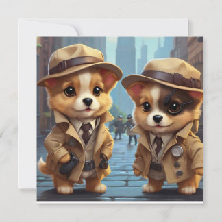 Mystery Party Pups (wordless cover) Invitation