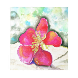 Mystery Pink Flower Watercolor Notepad