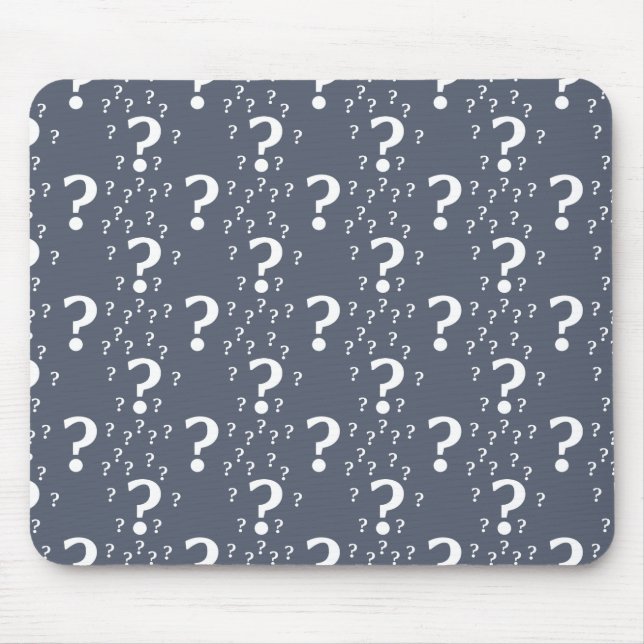 Mystery question mark riddle puzzle blue-grey mouse mat (Front)