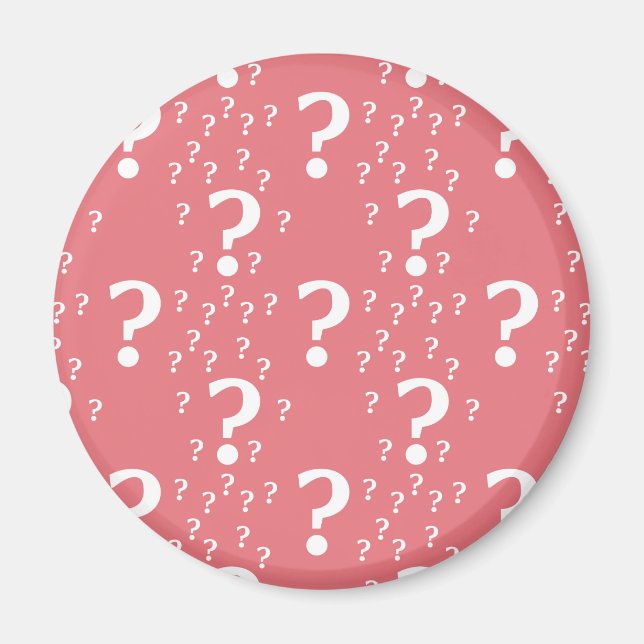 Mystery question mark riddle puzzle coral magnet (Front)