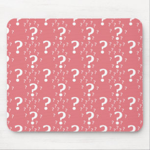 Mystery question mark riddle puzzle coral mouse mat