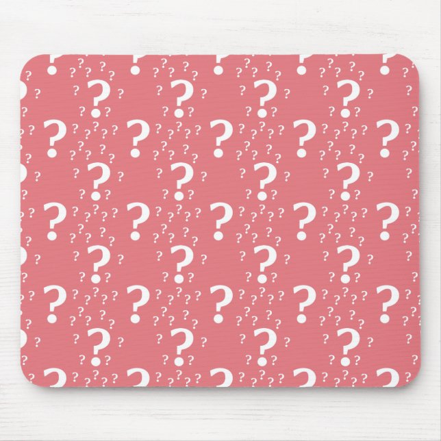Mystery question mark riddle puzzle coral mouse mat (Front)