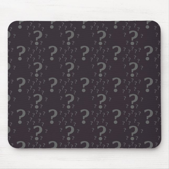 Mystery question mark riddle puzzle gray mouse mat (Front)