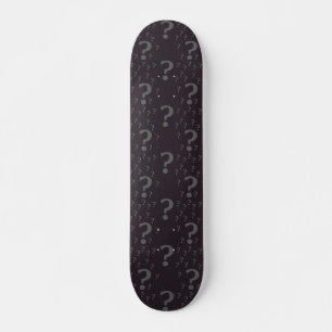 Mystery question mark riddle puzzle gray skateboard