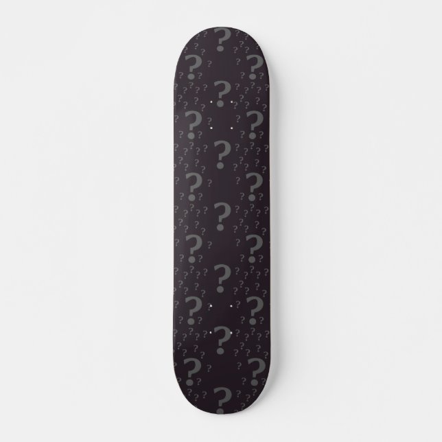 Mystery question mark riddle puzzle gray skateboard (Front)