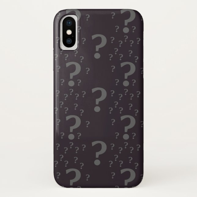 Mystery question mark riddle puzzle grey Case-Mate iPhone case (Back)
