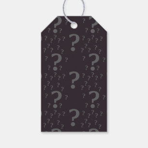 Mystery question mark riddle puzzle grey gift tags