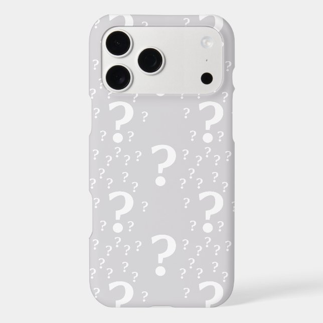 Mystery question mark riddle puzzle light grey (Back)