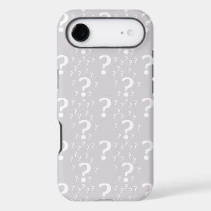 Mystery question mark riddle puzzle light grey